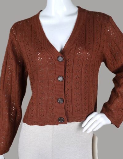 LADIES LONG SLEEVE BUTTON CARDIGAN - EARTHLOOM APPARELS
