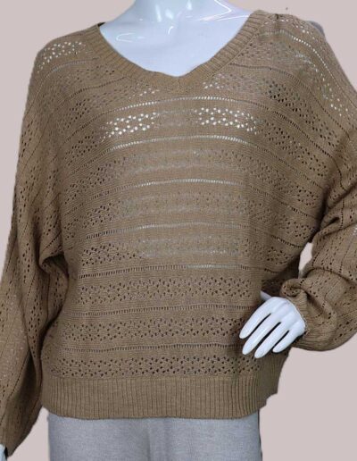 LADIES V NECK LONG SLEEVE JUMPER - EARTHLOOM APPARELS
