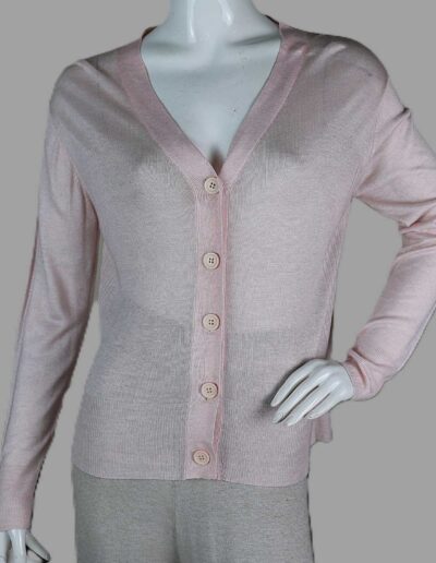 LADIES BUTTON CARDIGAN -EARTHLOOM