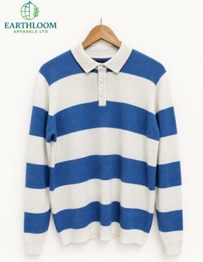 MENS LONG SLEEVE JUMPER BUTTON POLO - EARTHLOOM APPARELS